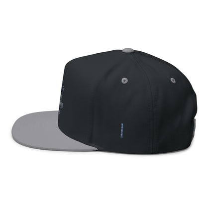 Embroidered 'Music Unplugged' Crown Flat Bill Cap — Snapback Hat for Musicians & Fans