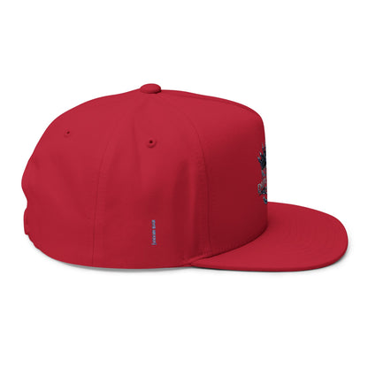 Embroidered 'Music Unplugged' Crown Flat Bill Cap — Snapback Hat for Musicians & Fans