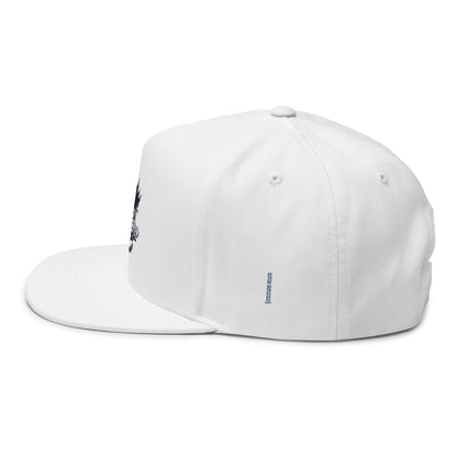Embroidered 'Music Unplugged' Crown Flat Bill Cap — Snapback Hat for Musicians & Fans