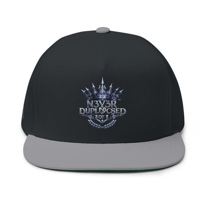 Embroidered 'Music Unplugged' Crown Flat Bill Cap — Snapback Hat for Musicians & Fans