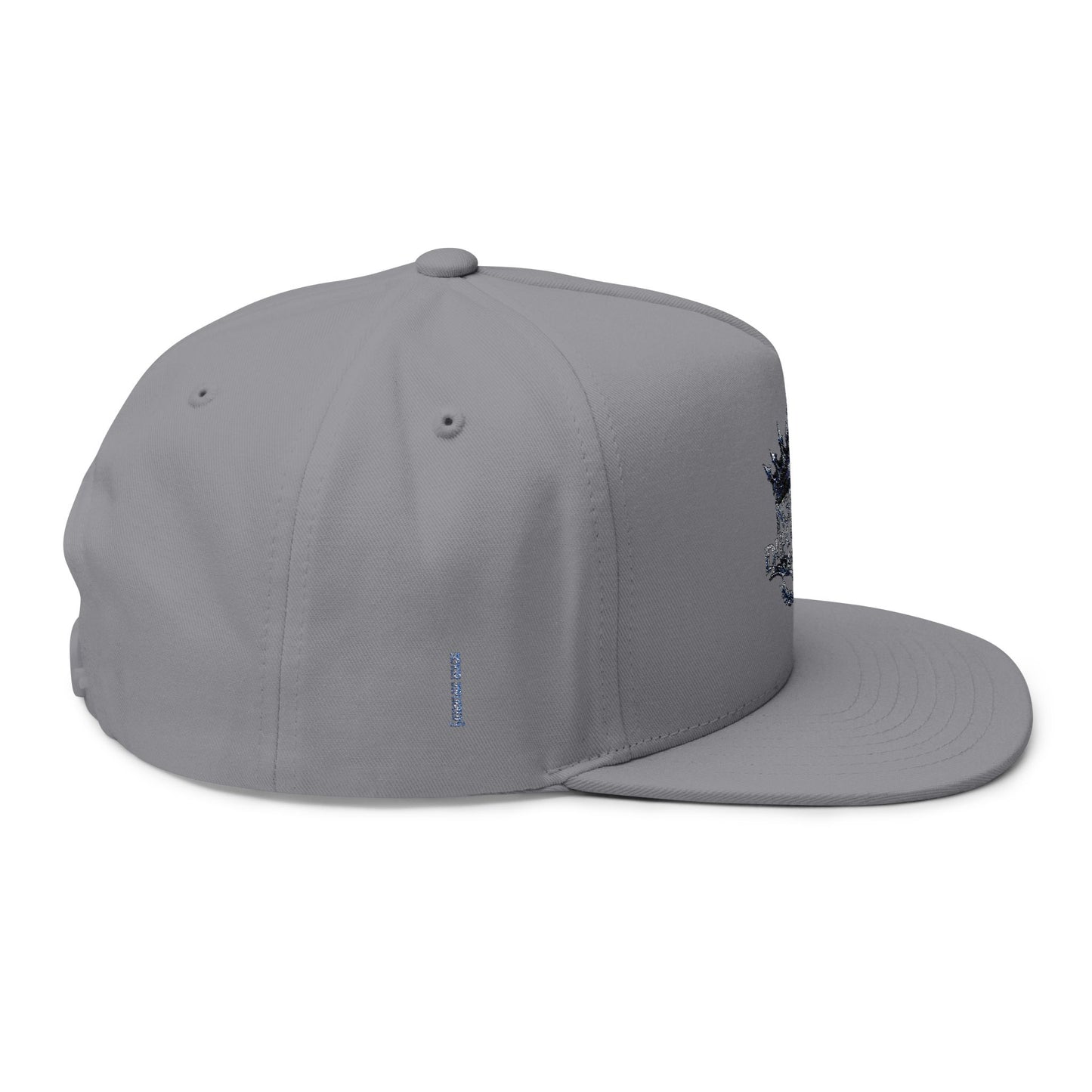 Embroidered 'Music Unplugged' Crown Flat Bill Cap — Snapback Hat for Musicians & Fans