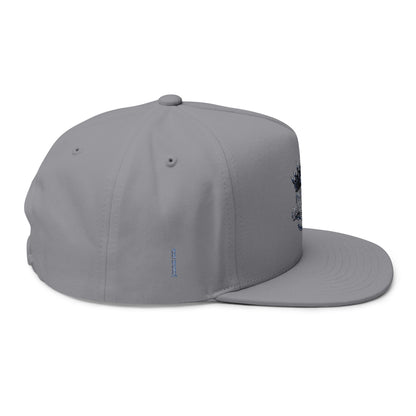 Embroidered 'Music Unplugged' Crown Flat Bill Cap — Snapback Hat for Musicians & Fans