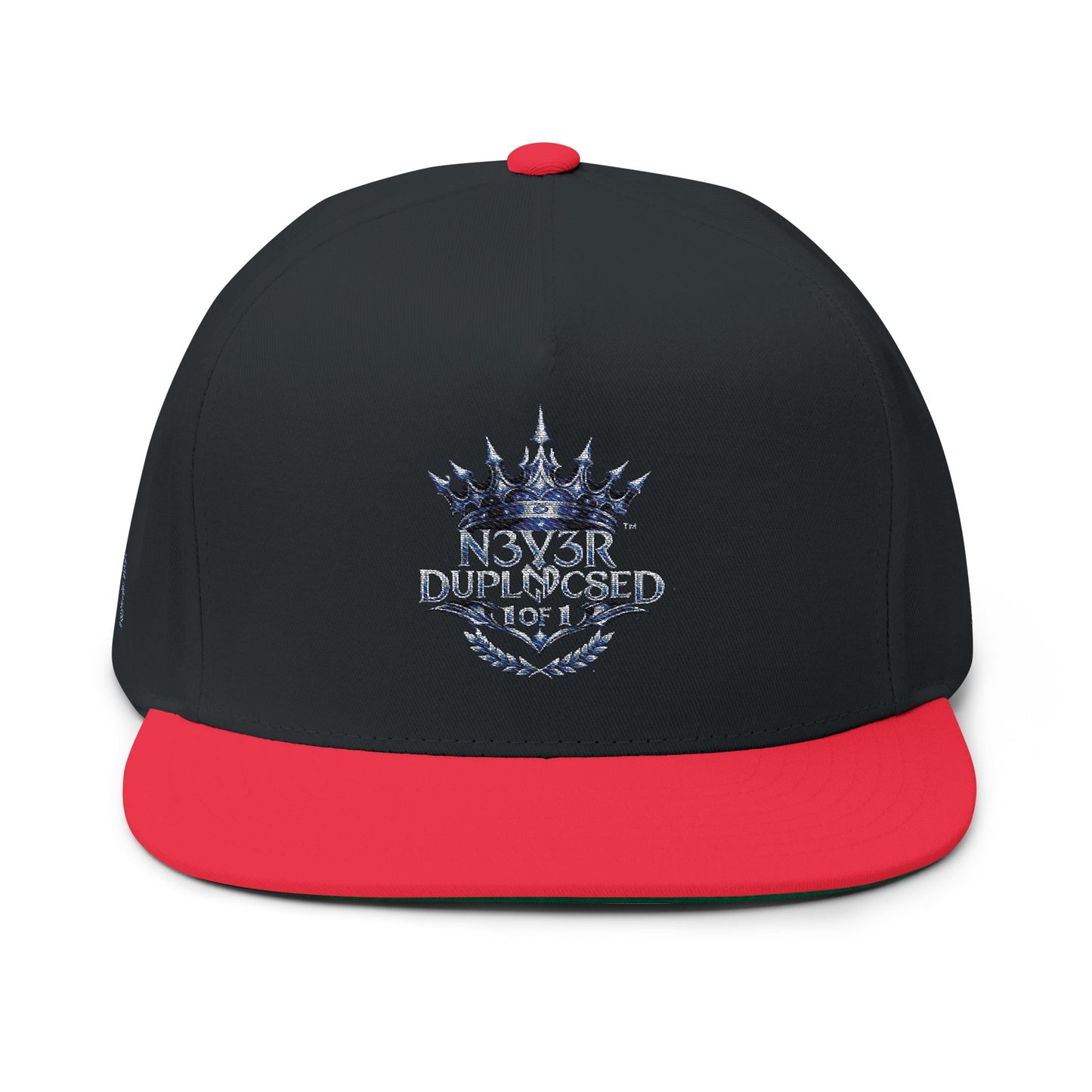 Embroidered 'Music Unplugged' Crown Flat Bill Cap — Snapback Hat for Musicians & Fans