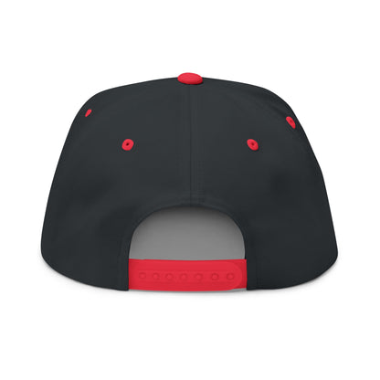 Embroidered 'Music Unplugged' Crown Flat Bill Cap — Snapback Hat for Musicians & Fans