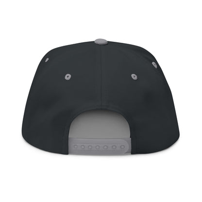 Embroidered 'Music Unplugged' Crown Flat Bill Cap — Snapback Hat for Musicians & Fans