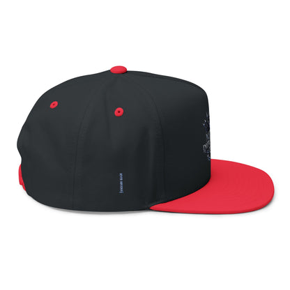 Embroidered 'Music Unplugged' Crown Flat Bill Cap — Snapback Hat for Musicians & Fans