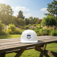 Embroidered 'Music Unplugged' Crown Flat Bill Cap — Snapback Hat for Musicians & Fans