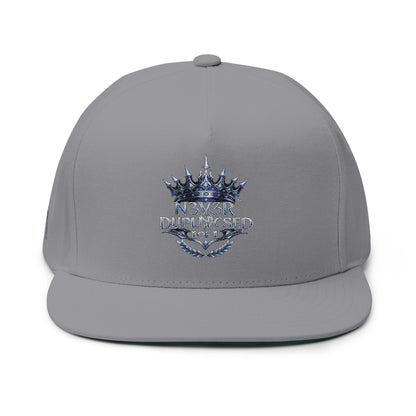 Embroidered 'Music Unplugged' Crown Flat Bill Cap — Snapback Hat for Musicians & Fans