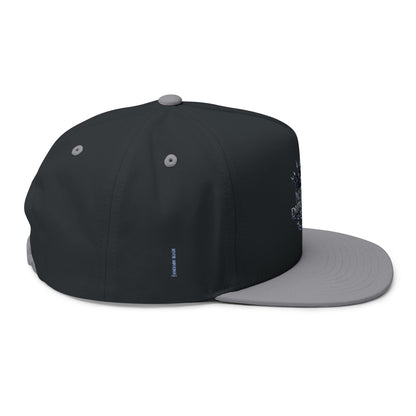 Embroidered 'Music Unplugged' Crown Flat Bill Cap — Snapback Hat for Musicians & Fans