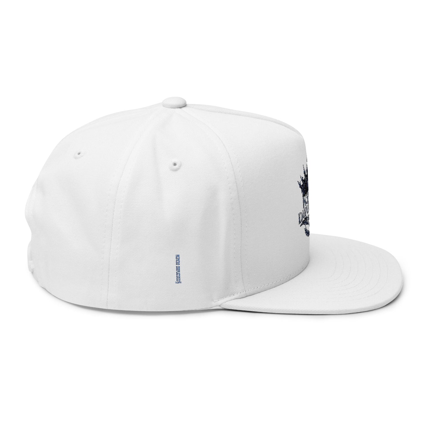 Embroidered 'Music Unplugged' Crown Flat Bill Cap — Snapback Hat for Musicians & Fans