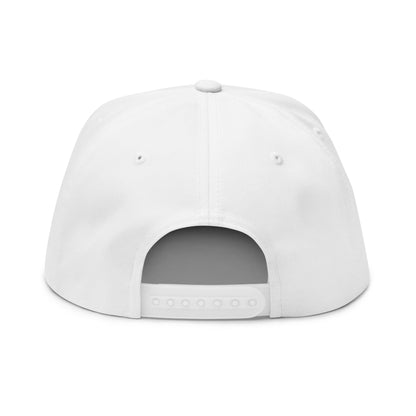 Embroidered 'Music Unplugged' Crown Flat Bill Cap — Snapback Hat for Musicians & Fans